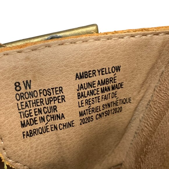 Earth Origins Orono Foster Amber Yellow Sustainable Nubuck Sandals Womens 8 Wide - Picture 5 of 10